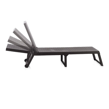 Tumbona plegable con ruedas dream color wengue 58 x 42 x 199 cm