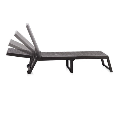 Tumbona plegable con ruedas dream color wengue 58 x 42 x 199 cm