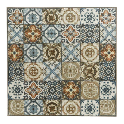 Mesa metálica/mosaico bistro, color marrón, para exterior, 58 x 58 x 72 cm