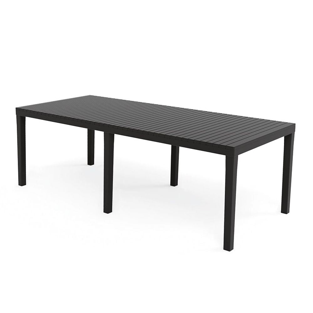 Mesa extensible indo color antracita para exterior 90 x 150 - 220 x 72 cm