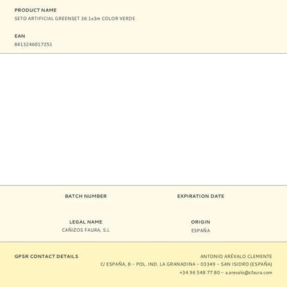 Seto artificial greenset 36 1x3m color verde