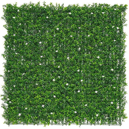 Jardín vertical color verde con flores de jazmín 50 x 50 cm, 4 uds
