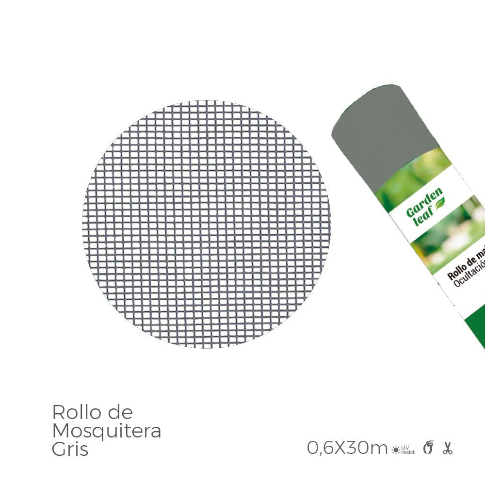 Rollo de mosquitera, gris, 0,60 x 30 m