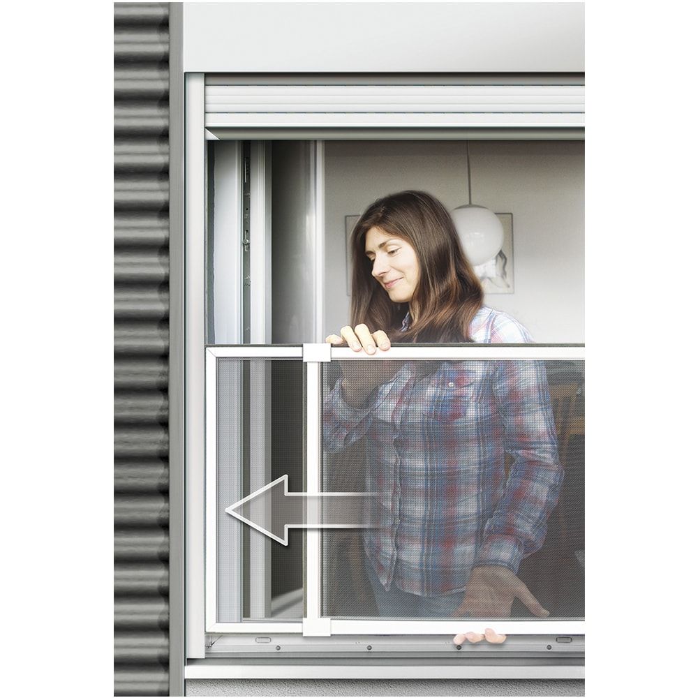 Mosquitera con marco extensible, malla de fibra de vidrio, blanca, 75-142 x 50 cm