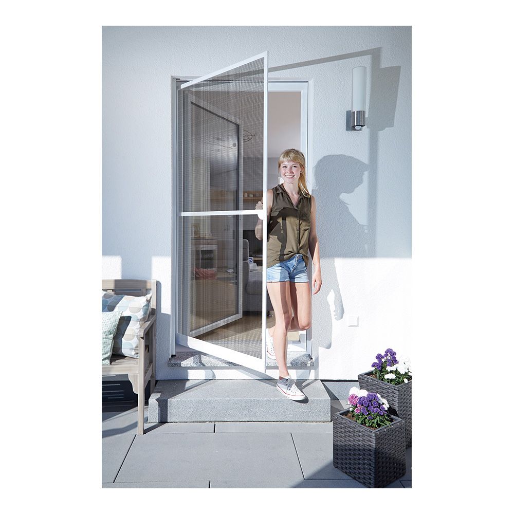 Puerta mosquitera abatible, blanca, 100 x 210 cm