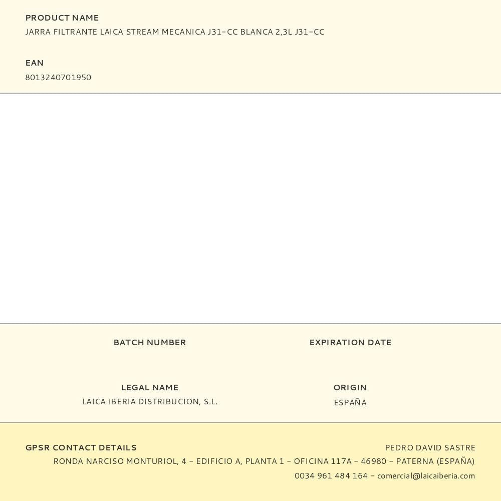 Jarra filtrante blanca j31-cc 2,3 l