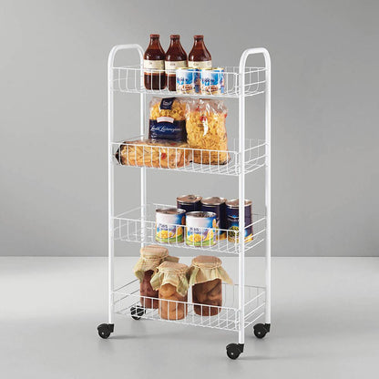 Carrito multiuso con 4 cestos blanco 41 x 23 x 84 cm