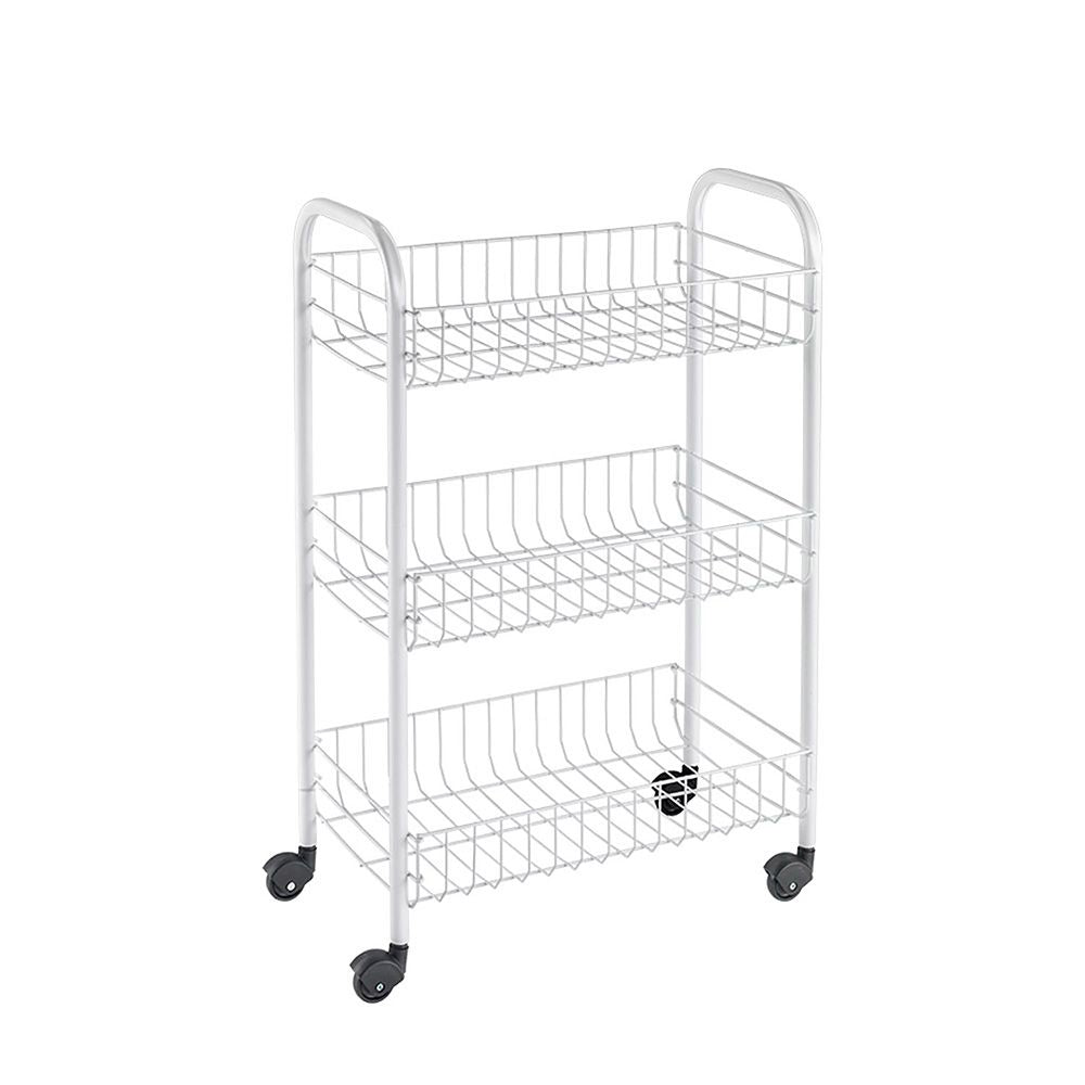 Carrito multiuso con 3 cestos, blanco, 41 x 23 x 63 cm