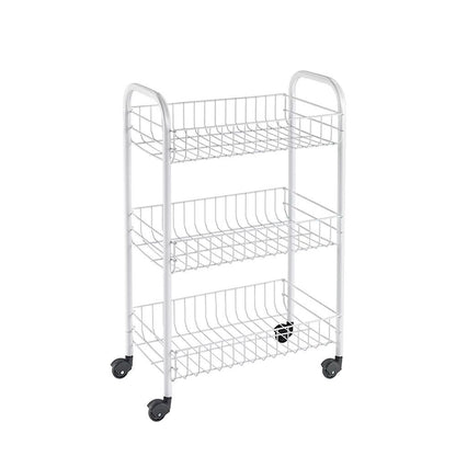 Carrito multiuso con 3 cestos, blanco, 41 x 23 x 63 cm