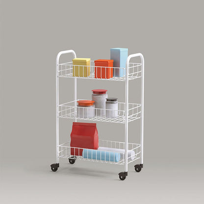 Carrito multiuso con 3 cestos, blanco, 41 x 23 x 63 cm