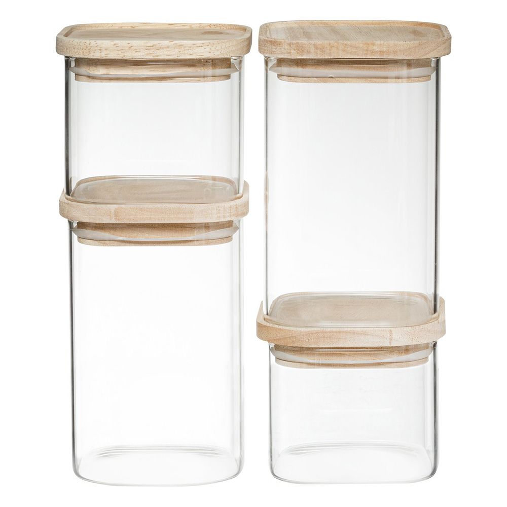 Botes de cocina herméticos apilables, 4 uds