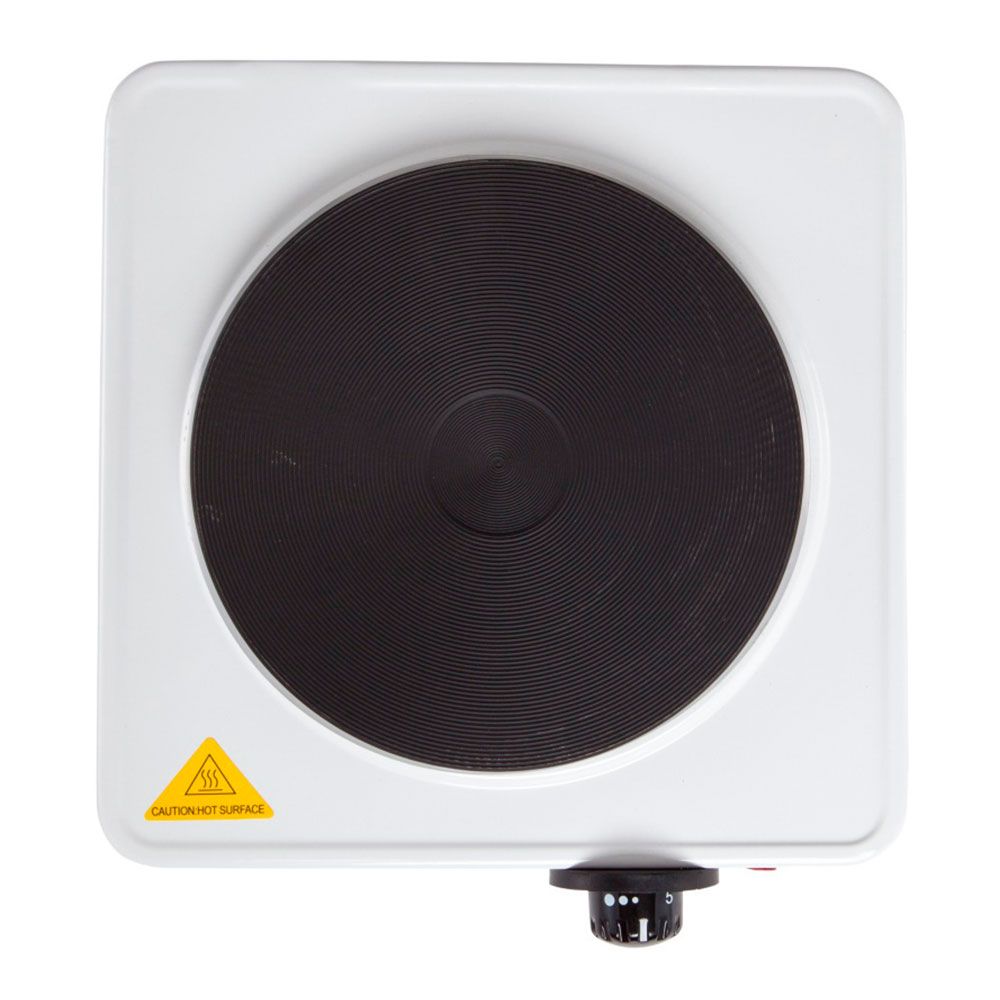 Cocina eléctrica un quemador 1500 w blanca, 25 x 28 x 7 cm