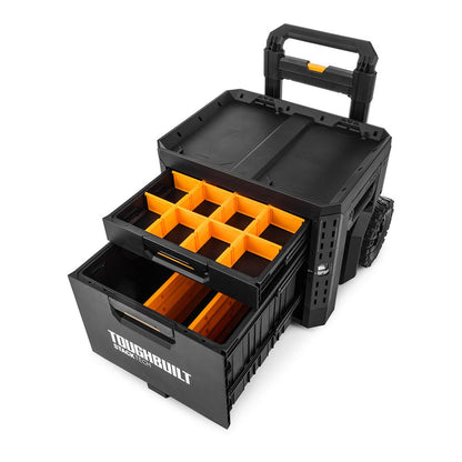 Caja de herramientas con ruedas de 2 cajones con cierre, stacktech, 53 x 40,5 x 47,7 cm