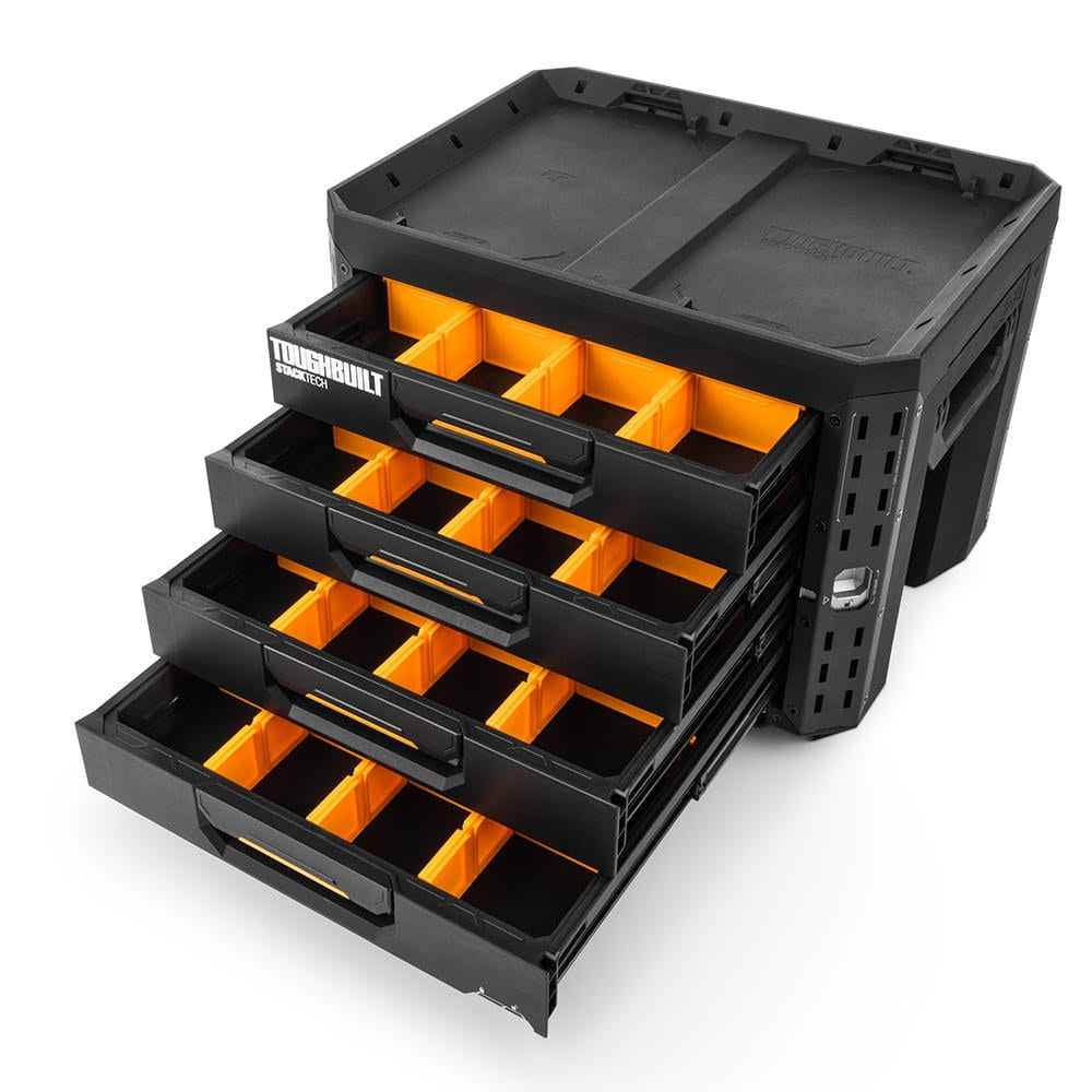 Maletín stacktech de 4 cajones con cierre - 53 x 40,5 x 39,5 cm