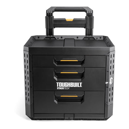 Caja de herramientas con 3 cajones, ruedas y cierre stacktech, 53 x 40,5 x 47,7 cm