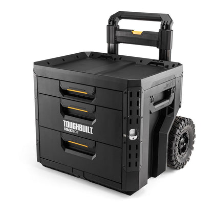 Caja de herramientas con 3 cajones, ruedas y cierre stacktech, 53 x 40,5 x 47,7 cm