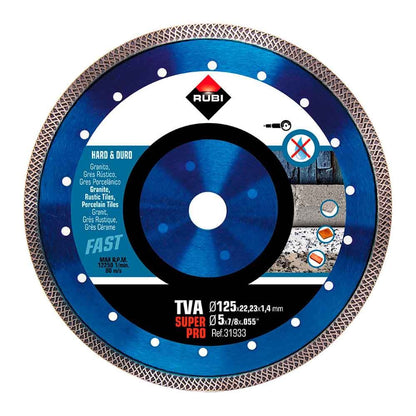 Disco diamantado tva superpro ø125 x 1,4 x 22,2 mm