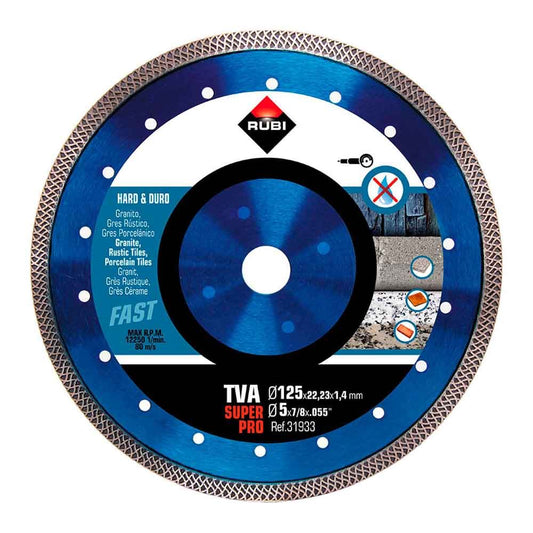 Disco diamantado tva superpro ø125 x 1,4 x 22,2 mm