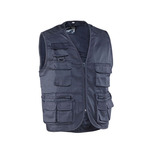 Chaleco fisherman, azul marino, talla l