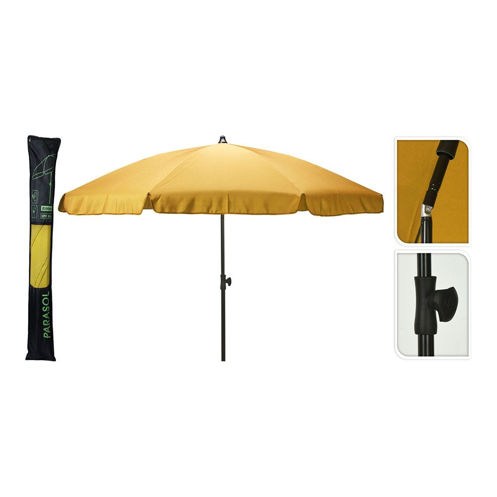 Sombrilla para jardín inclinable 200 cm amarillo