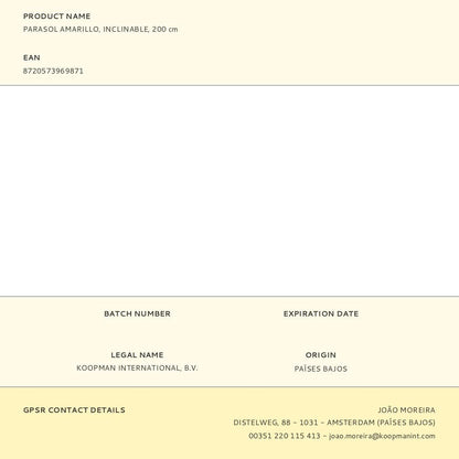Sombrilla para jardín inclinable 200 cm amarillo