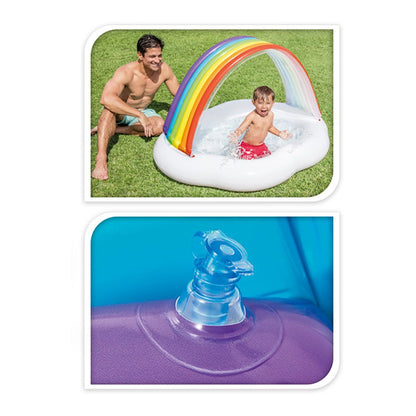 Piscina hinchable infantil modelo arcoíris, 142 x 84 x 119 cm