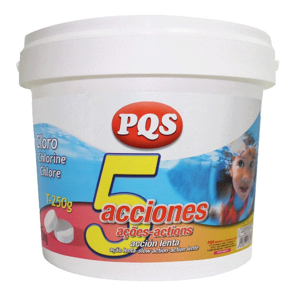 Cloro 5 acciones en tabletas, bote 5 kg