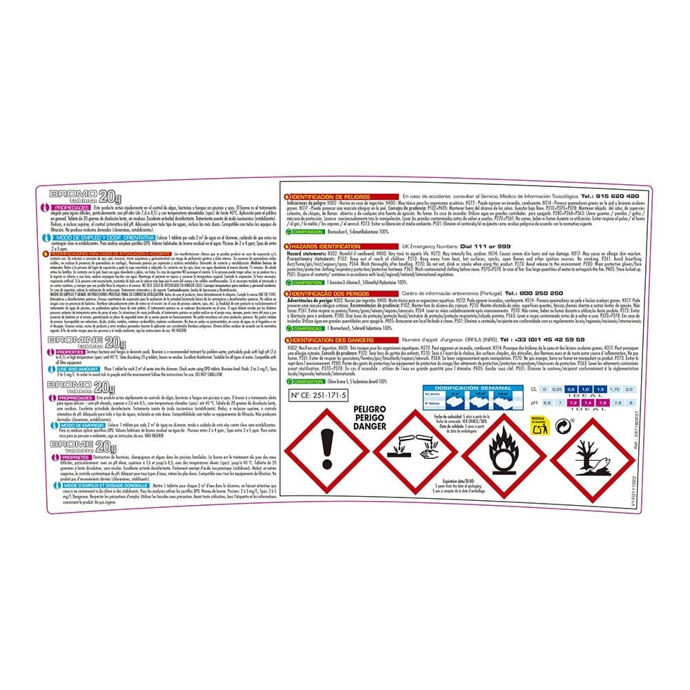 Bromo desinfectante sin cloro especial spa, bote 1 kg