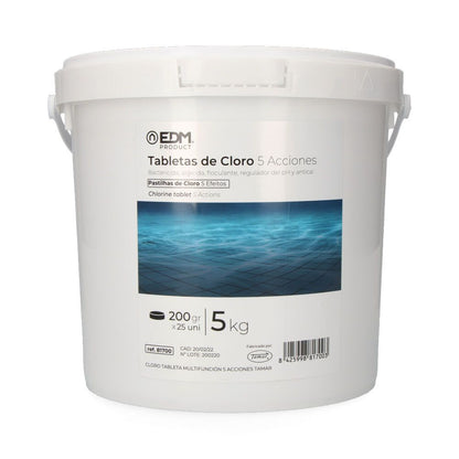 Cloro 5 acciones en tabletas, bote 5 kg