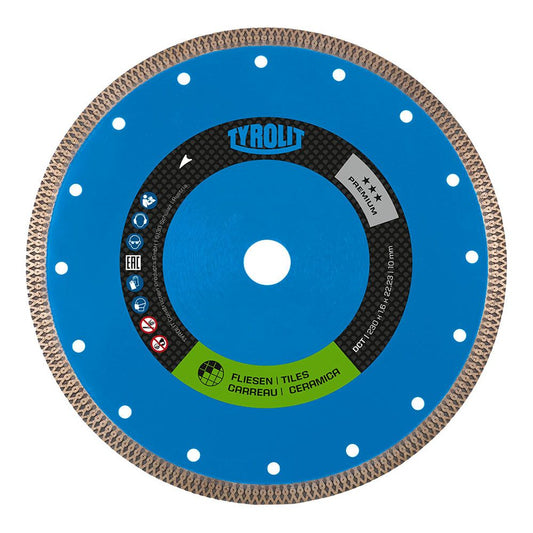 Disco diamantado continuo 1a1r dct ø115 x 1,2 x 22,23 mm