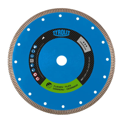 Disco diamantado continuo 1a1r dct ø125 x 1,2 x 22,23 mm