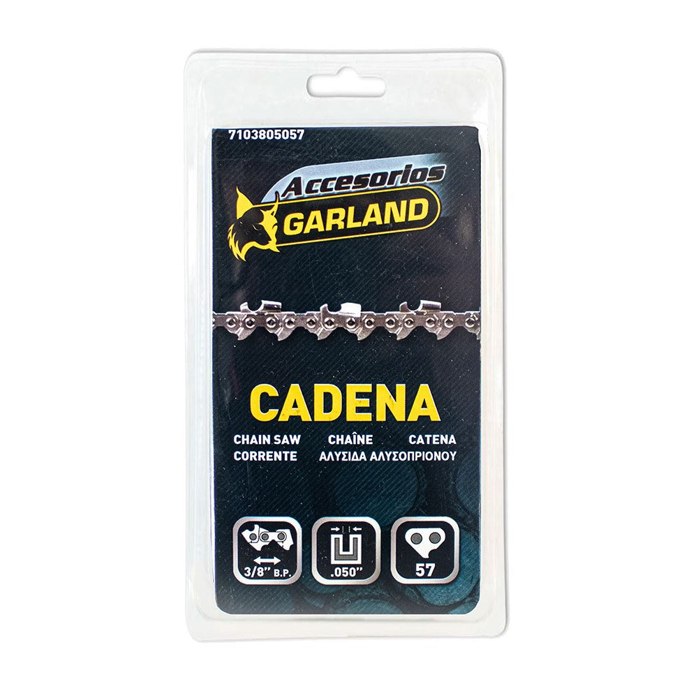 Cadena de motosierra para espada 16 pulg / 40 cm, 57 eslabones, 3/8 pulg b.p., espesor 0,050 pulg / 1,3 mm