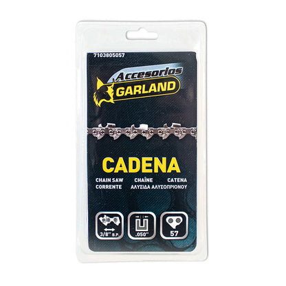 Cadena de motosierra para espada 16 pulg / 40 cm, 57 eslabones, 3/8 pulg b.p., espesor 0,050 pulg / 1,3 mm