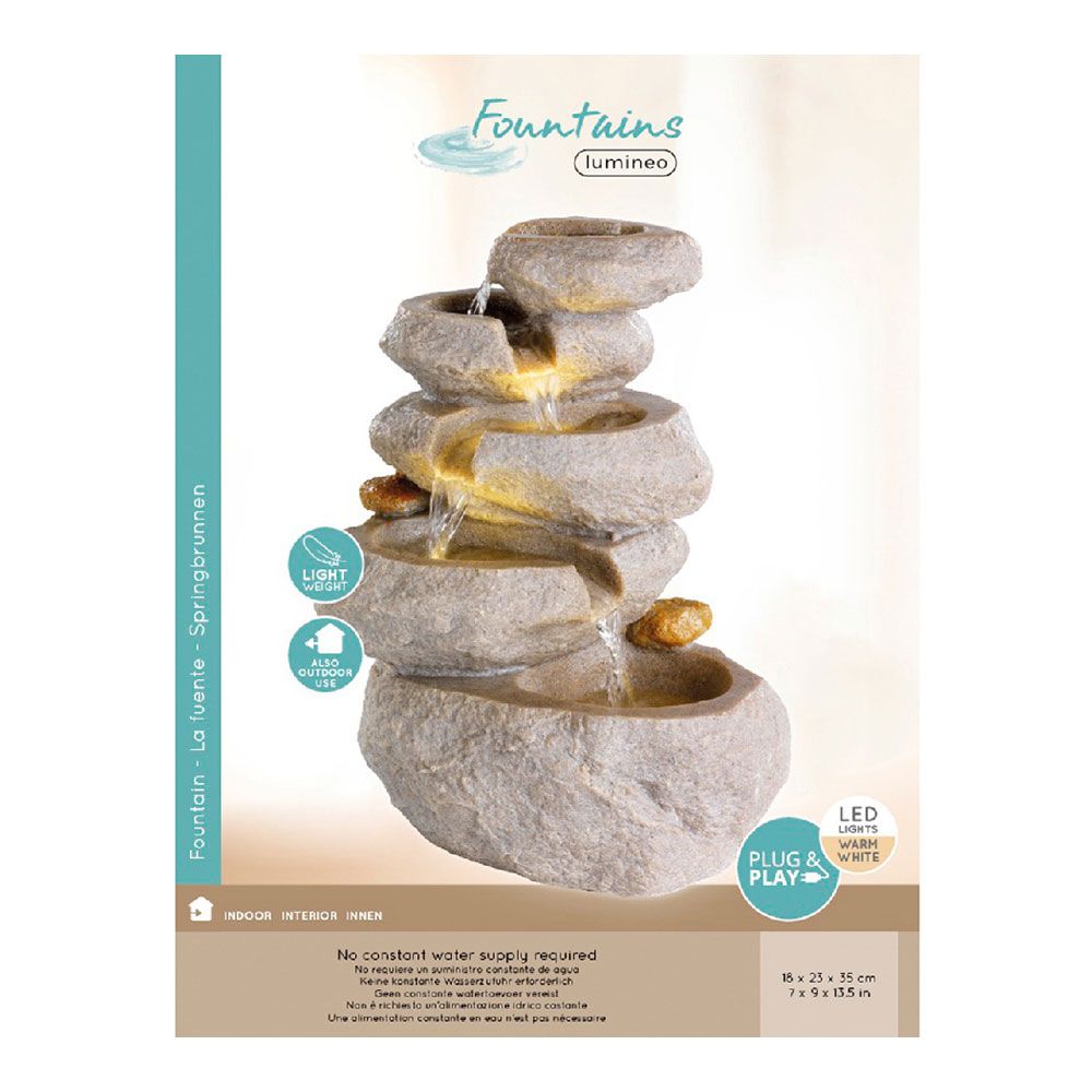 Fuente de poliresina para interior y exterior - 18 x 23 x 35 cm
