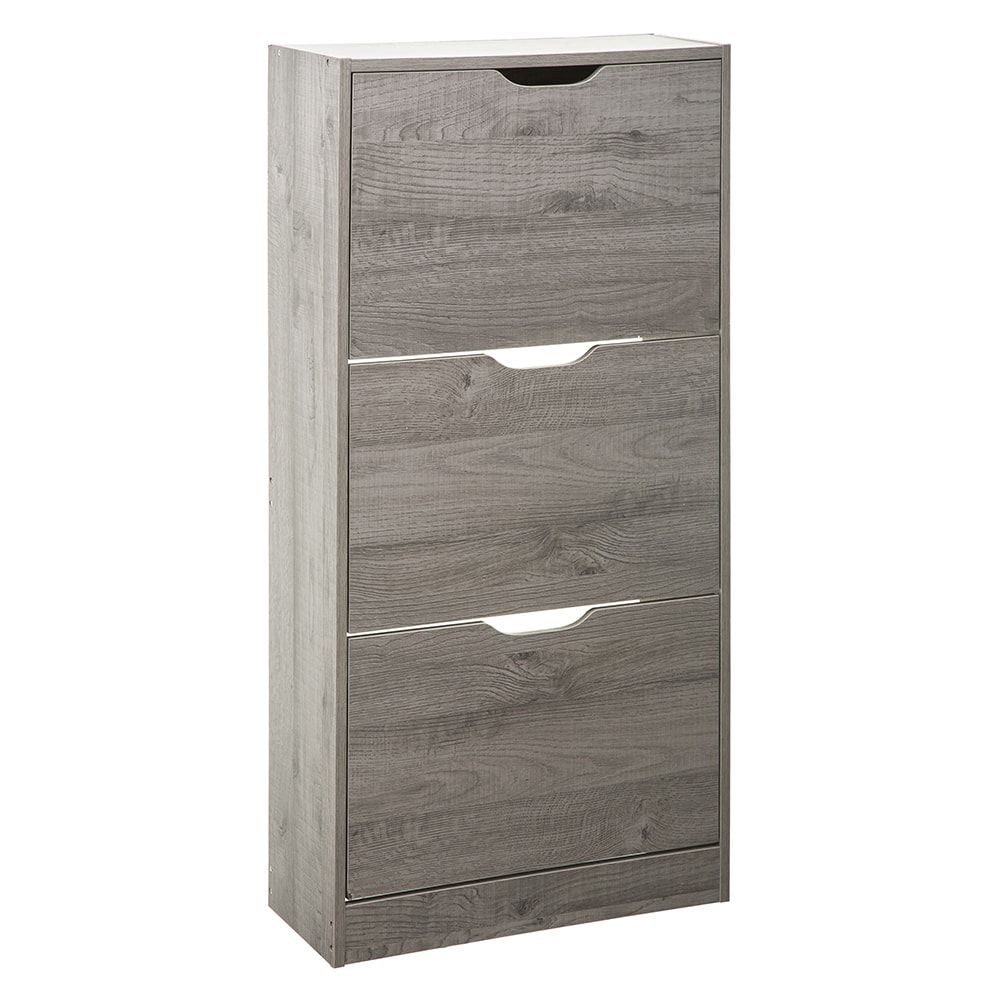 Zapatero de madera 115 x 60 x 24 cm color gris