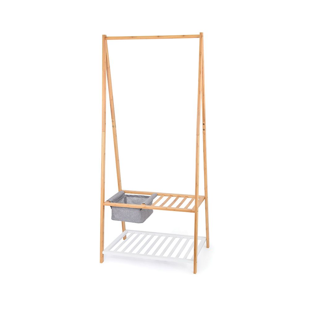 Colgador bambu con repisa para zapatos y bandeja 70 x 45 x 160 cm