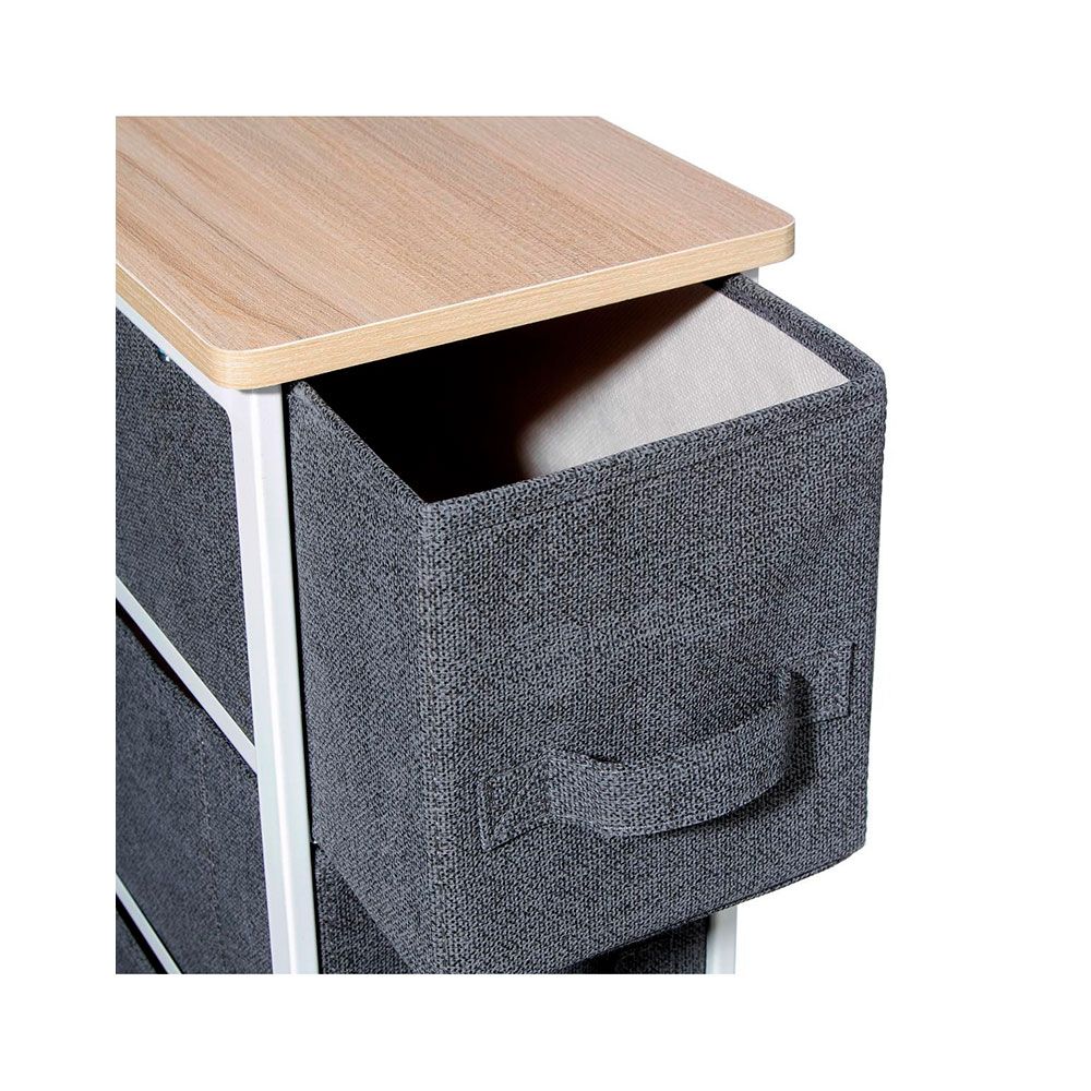 Cajonera estrecha gris oscuro 73,5 x 48 x 20 cm