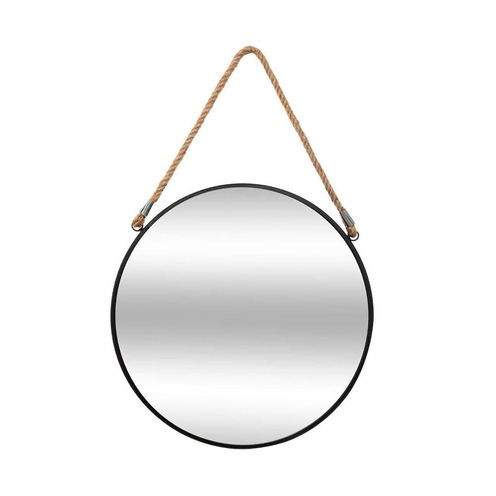 Espejo redondo de metal con cuerda, eden, ø38 cm