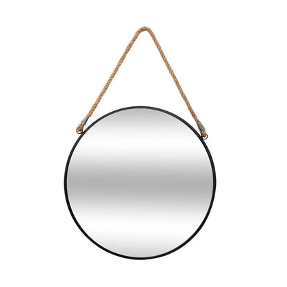 Espejo redondo de metal con cuerda, eden, ø38 cm