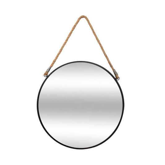 Espejo redondo de metal con cuerda, eden, ø38 cm