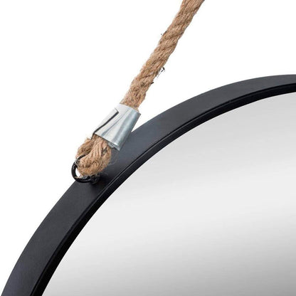 Espejo redondo de metal con cuerda, eden, ø38 cm