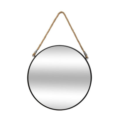 Espejo redondo de metal con cuerda ø55 cm