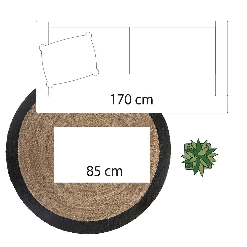 Alfombra arpillera negra ø120 cm