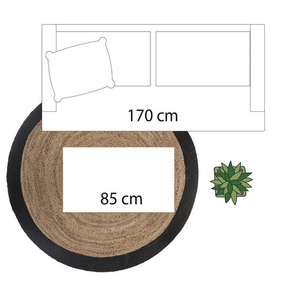 Alfombra arpillera negra ø120 cm