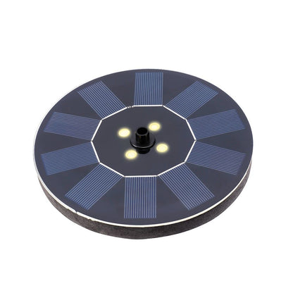 Fuente solar de jardín, de plástico, luz blanca cálida, 4 leds - ø16 x 3,5 cm