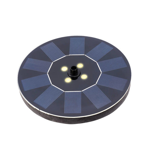 Fuente solar de jardín, de plástico, luz blanca cálida, 4 leds - ø16 x 3,5 cm