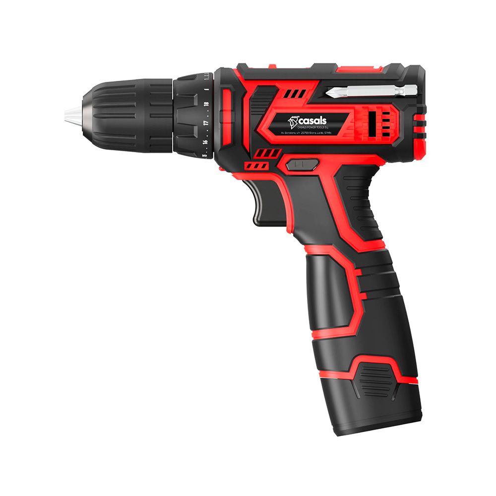 Kit taladro atornillador 12 v con 2 baterías 1500 mah litio y cargador
