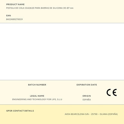 Pistola de cola cgg3620 para barras de silicona de ø7 mm