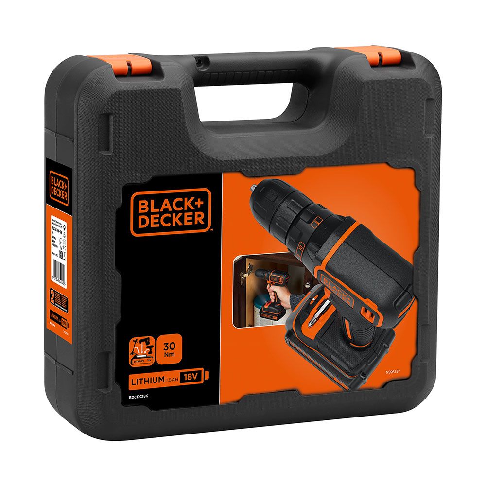 Kit taladro atornillador 18 v con batería de litio y cargador