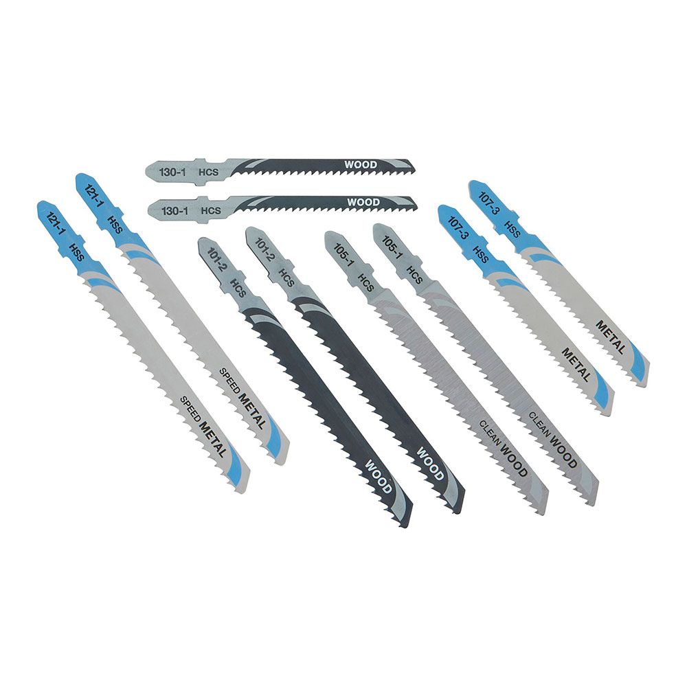 Hojas de sierra de calar para madera y metal, set con 10 uds